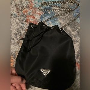 Prada bucket cross body purse